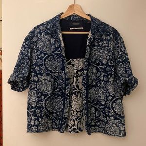 Scotch and soda blue patterned blouse / oversized button down